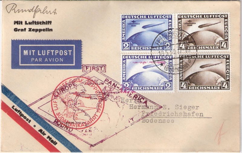 stempel - Südamerikafahrt 1930 (Rundfahrt-) Post nach Friedrichshafen" - Seite 4 Sieger21