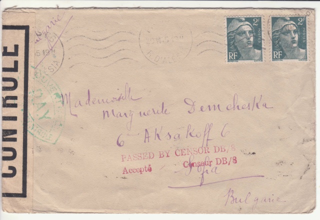 Lettre de Paris via Canada pour la Bulgarie. _4_10