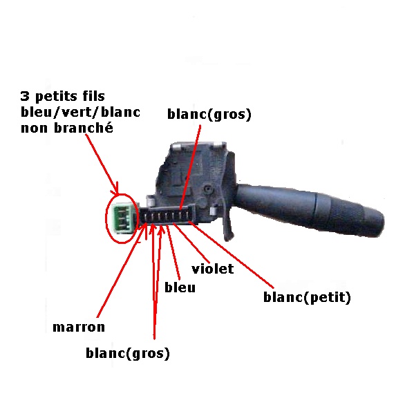 probleme branchement commodo essui glace Commod10