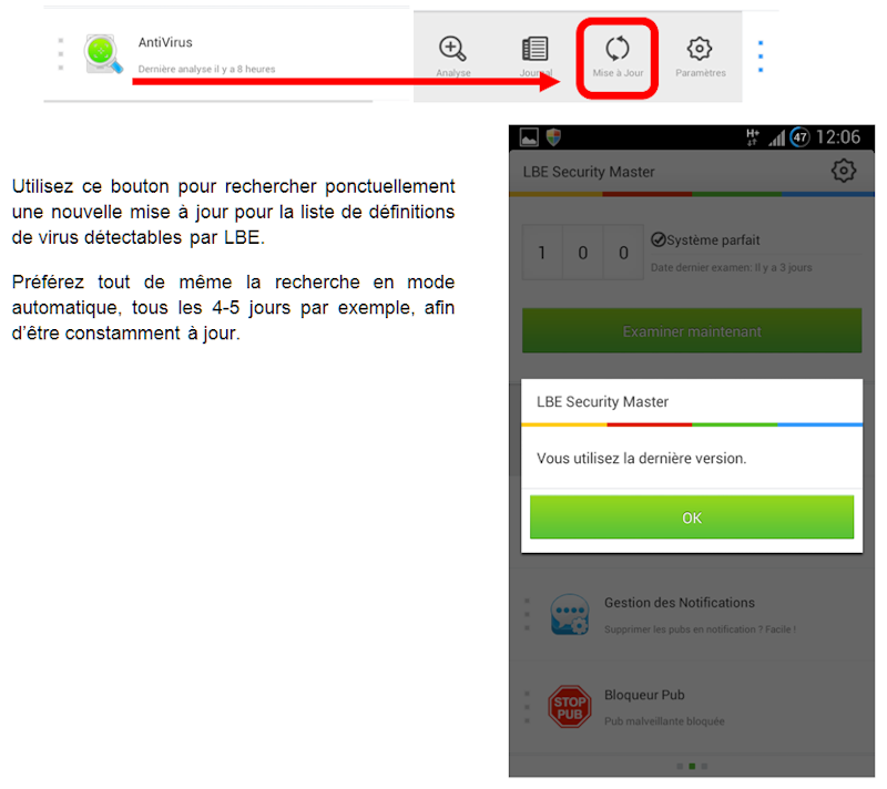 [APPLICATION ANDROID - LBE SECURITY MASTER FR] Gérer les permissions, les applications, la batterie, les pubs, les malwares, les notifications [Gratuit] Topic1 - Page 11 Antivi13