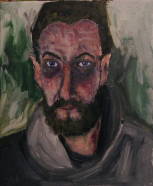Autoportrait sur fond vert (inachevé)  Dscf3912