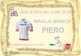 VINCITORI GIRO D'ITALIA DEL LOTTO:PLASID-17//71-QUARTINA-PIERO Pergam23