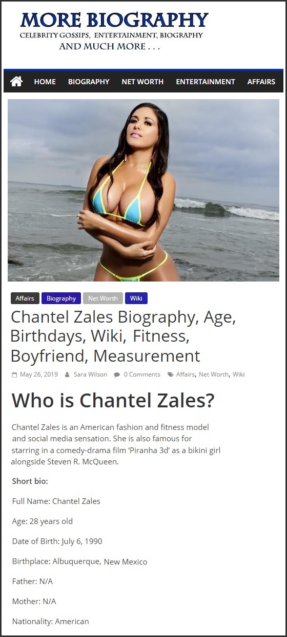 Scammer With Photos Of Chantel Zales 15109