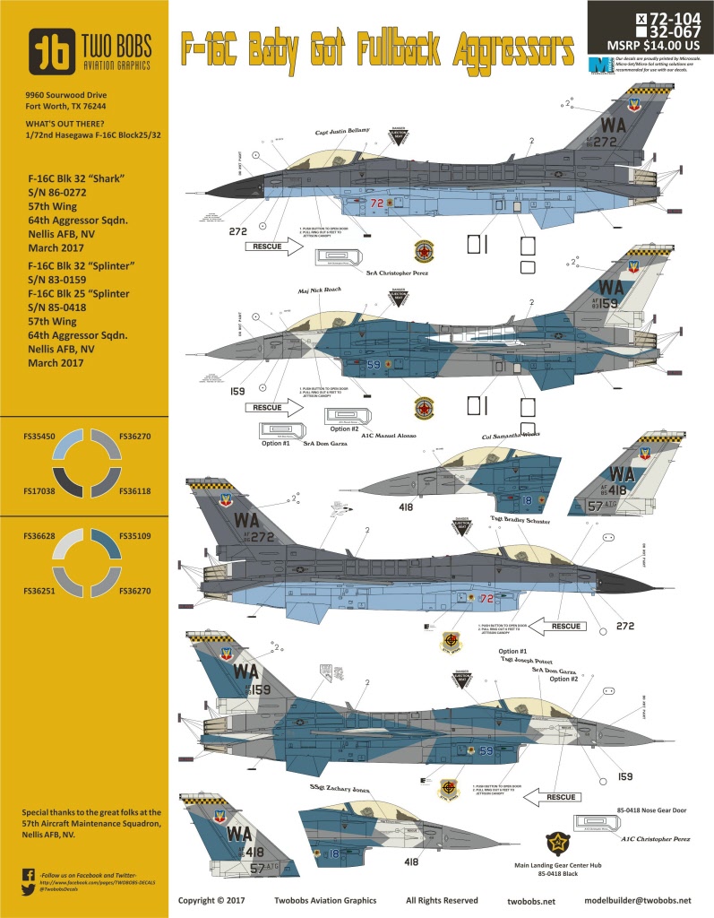 [Kinetic] 1/48  - McDonnell F/A-18A+ Hornet- VFC 12   / Double  [Tamiya] General Dynamics F-16C Fighting Falcon - 64th AGRS  1/48  - Aggressor - Page 3 Twobob10