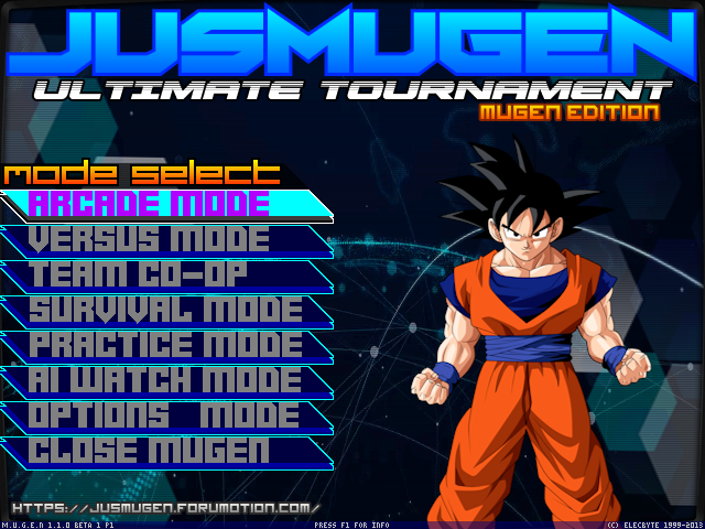 JUSMUGEN Ultimate Tournament Screen Pack Beta Test Release  by OldGamer Mugen014