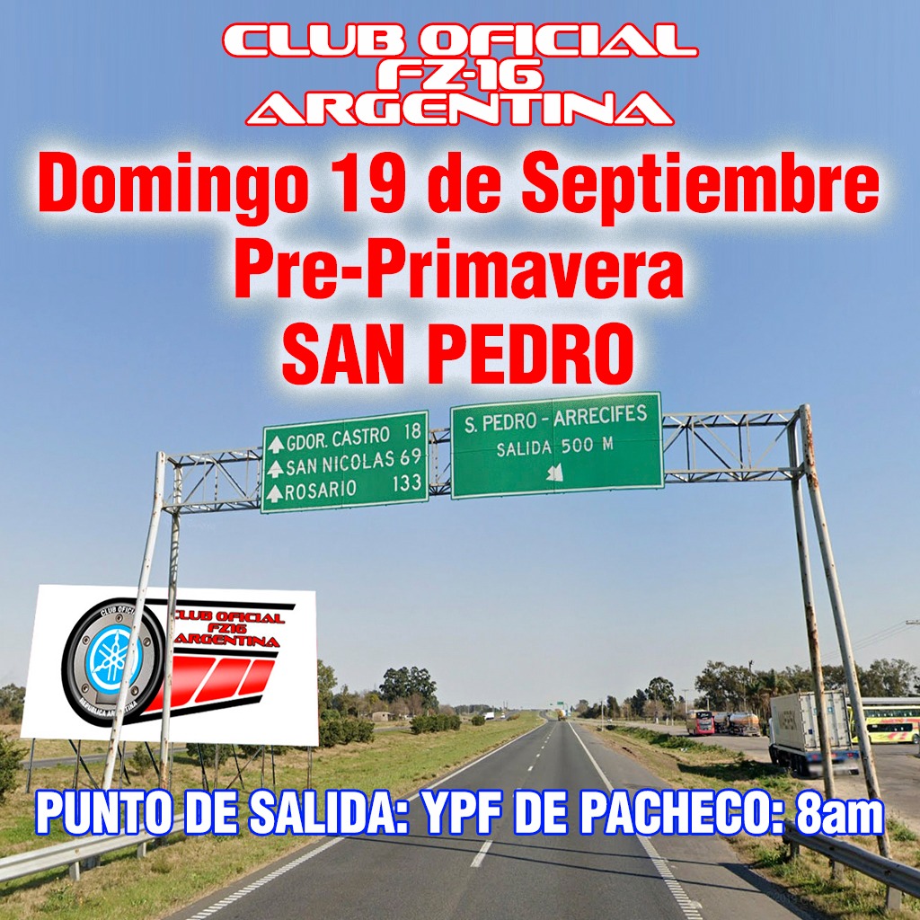 "DOMINGO 19 DE SEPTIEMBRE" HACEMOS EL CLASICO A " SAN PEDRO ". NO TE LO PIERDAS!!! Whatsa15