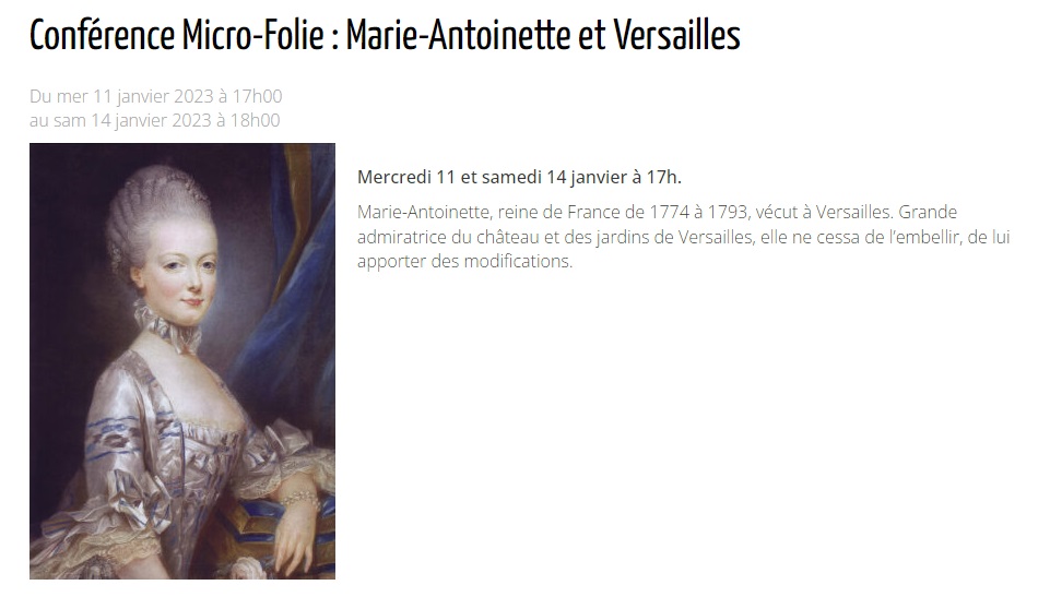 Conférence Micro-Folie : Marie-Antoinette et Versailles Telech14