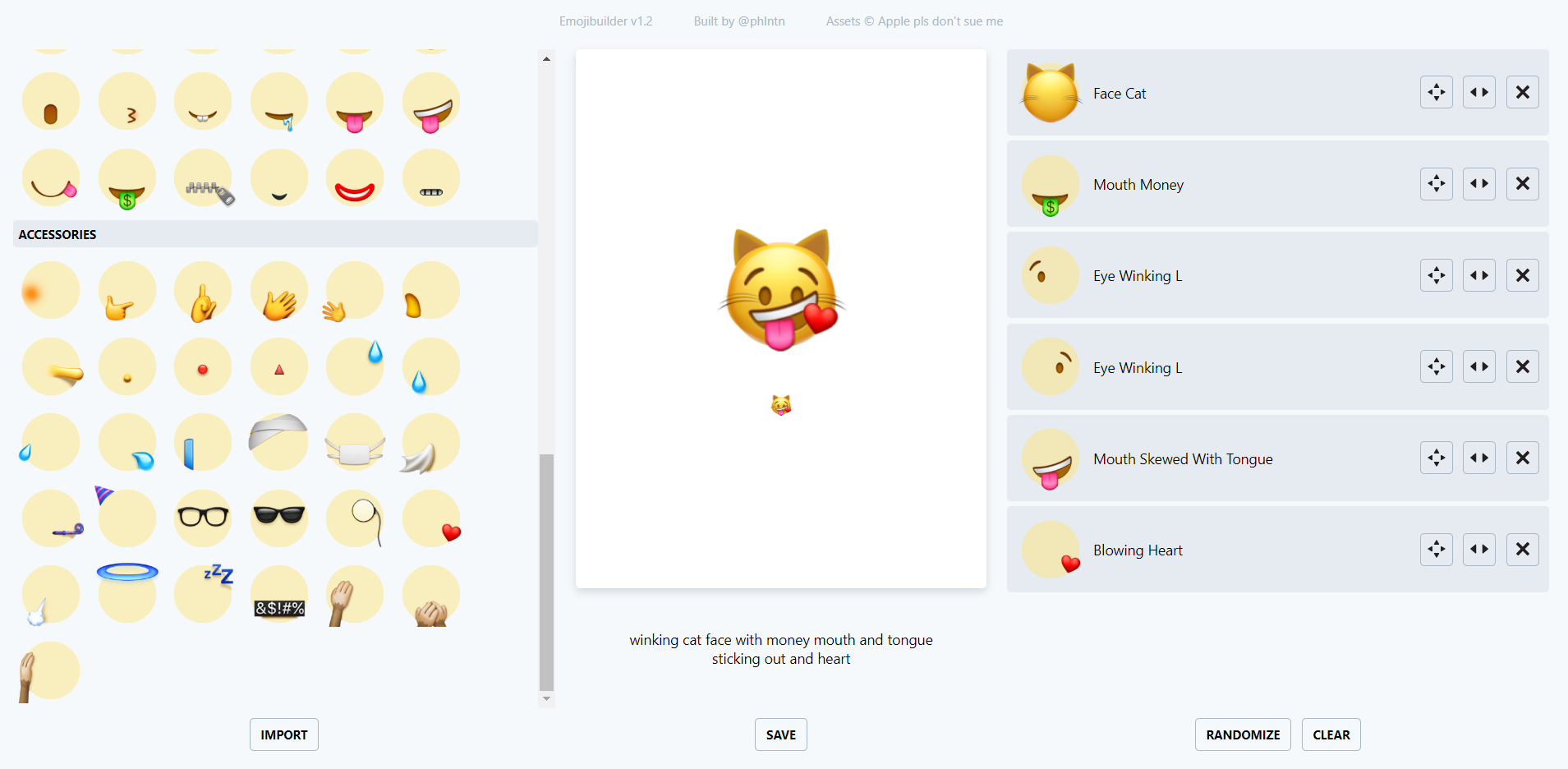 發現一個表情符號生成網站 Emoji010