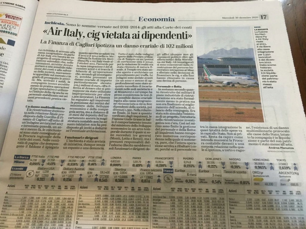 Airitaly, la Finanza vaglia danno erariale. 69cfd610