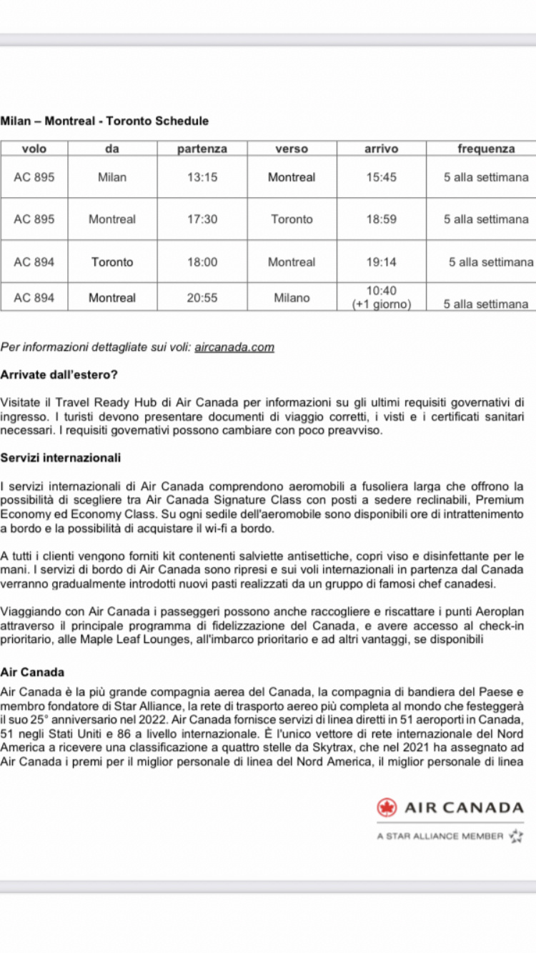 Air Canada: volo annuale per Malpensa da maggio 2022 94803e10