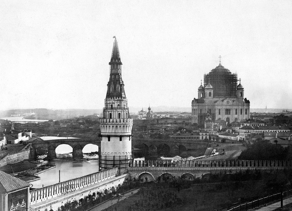 Вид на строительство храма Христа спасителя. Москва. 1856 г. Photo466