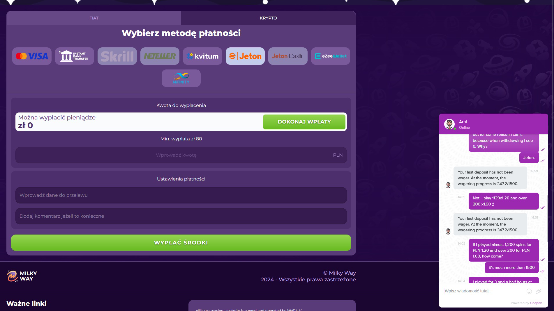 Milkyway kasyno online wypłaty i weryfikacja Wypaat13