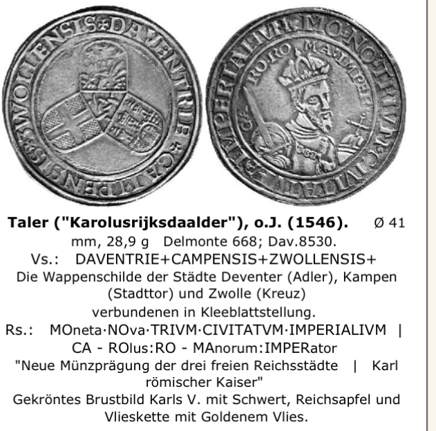 1 tálero de Carlos I, 1555. Deventer, Campen y Zwolle. Img-4618