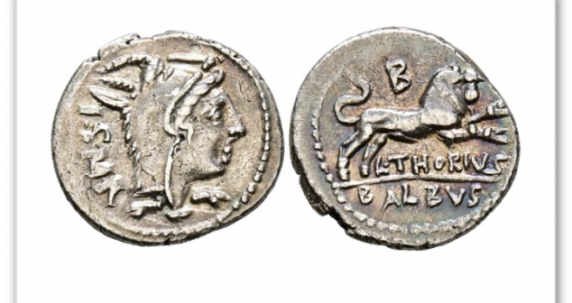 Denario de la gens Thoria. L THORIUS / BALBUS. Toro a dcha. Roma. Img_4713