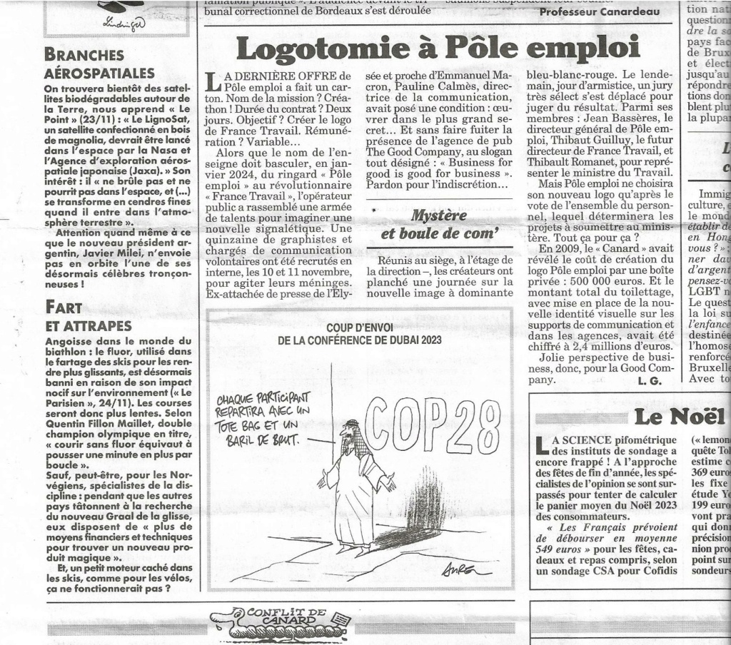 LOGOTOMIE PAR LE CANARD ENCHAINE LE 29 NOV 2023  Logoto10
