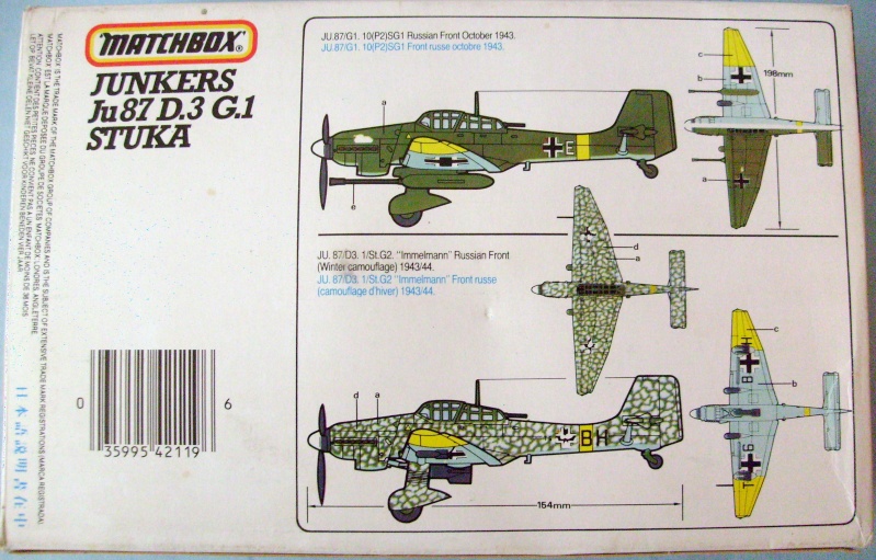 [MATCHBOX] JUNKERS Ju 87 D3/G1 STUKA 1/72ème Réf 40111 S7305012