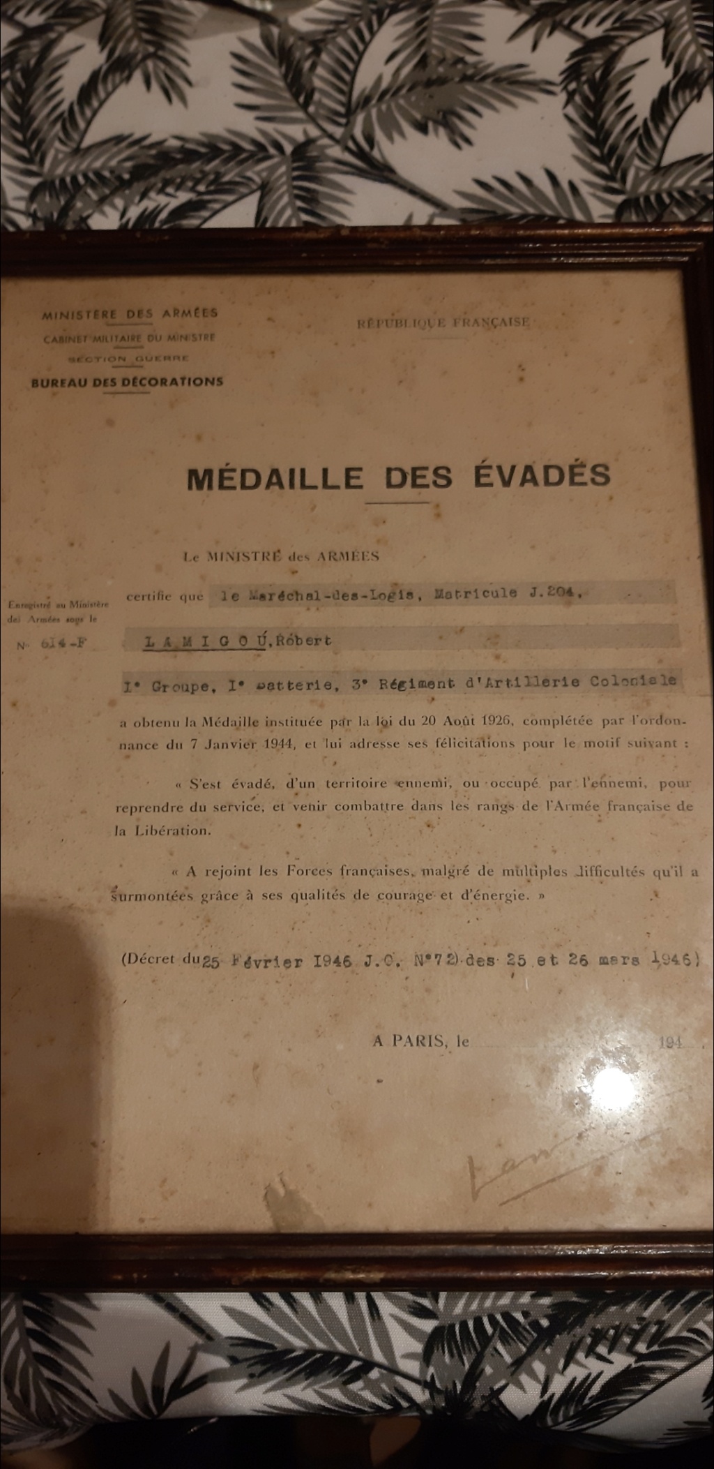 maréchal des logis Lamigou Gratiaa Robert Scree394