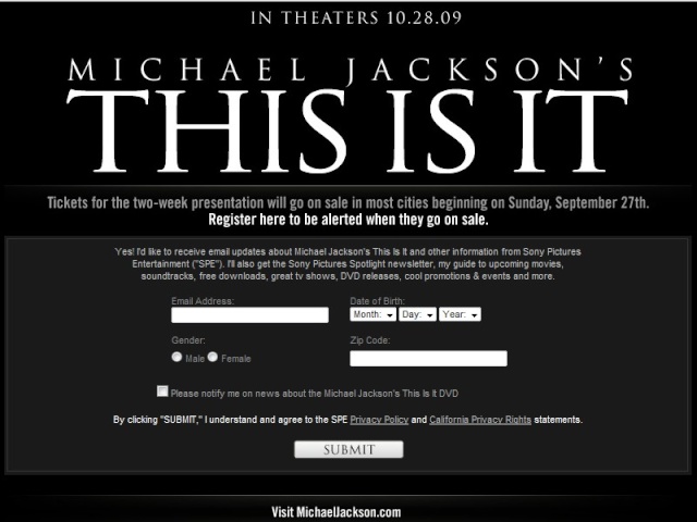 [MOBILISONS-NOUS] Mise en vente des places pour la projection de "This Is It" !!! Thisis13