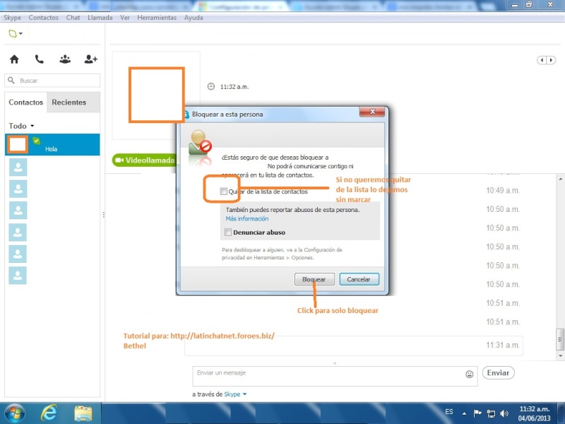 Bloquear Contactos de Skype 310