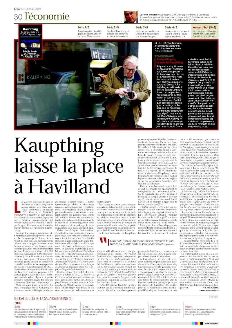 10/07/2009 Le soir La saga des Kaupthing - Kaupthing laisse la place à Havilland -Episode 5 Saga_l21