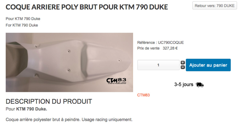 pour - COQUE ARRIERE POLY BRUT POUR KTM 790 DUKE Captu149
