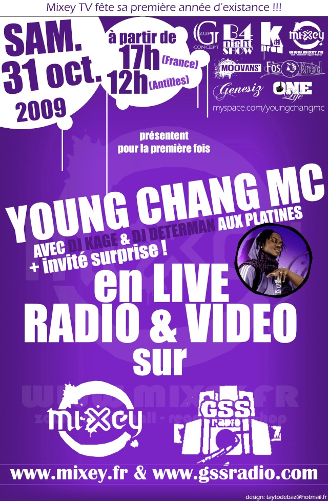 YOUNG CHANG MC, SAIK & BARONE en live SAMEDI 31 OCTOBRE 2009 sur MIXEY.FR Fond-y11