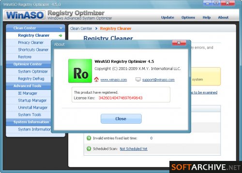 برنامج تسريع و صيانة الريجيسترى WinASO Registry Optimizer v4.5 Wpross18
