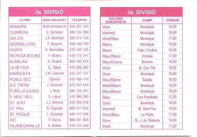 Calendario de 3ª Calend16