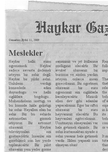 Haykar Gazetesi ''Bomba Gibi Geliyoruz''  ''1. Baskı'' 310