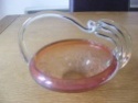 Cased peach coloured crackle glass basket ID help please Glass_10