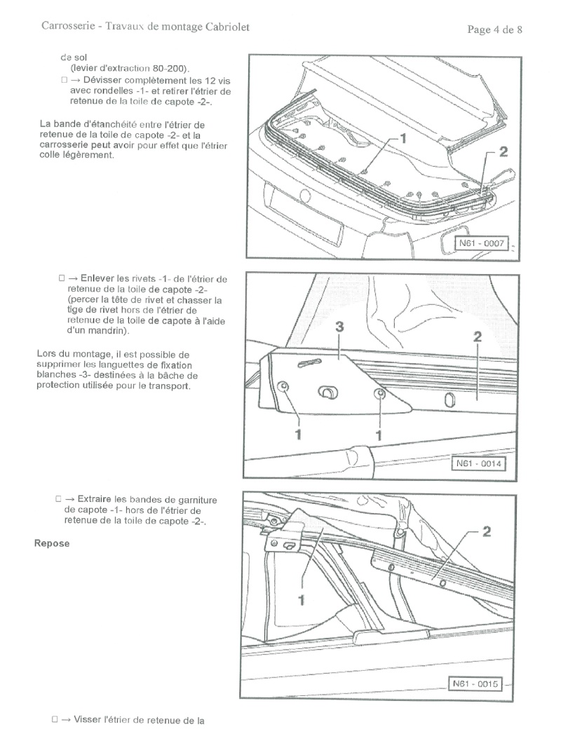 changement capote golf 3 cab Page410