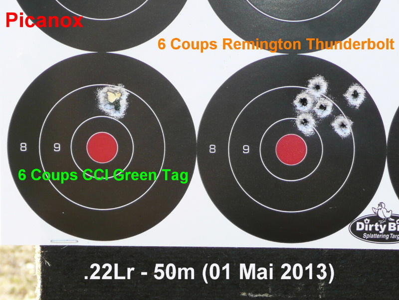 .22lr, Remington Thunderbolt vs CCI Green Tag. Cibles10