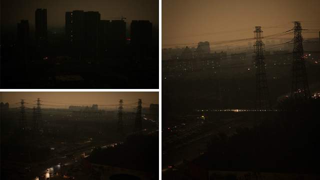 Pollution à Pekin : Il fait nuit à midi ! Noon10
