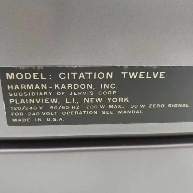 Harman Kardon Citation 11 and Citation 12 Pre Power Amplifier  USA Made 20181049