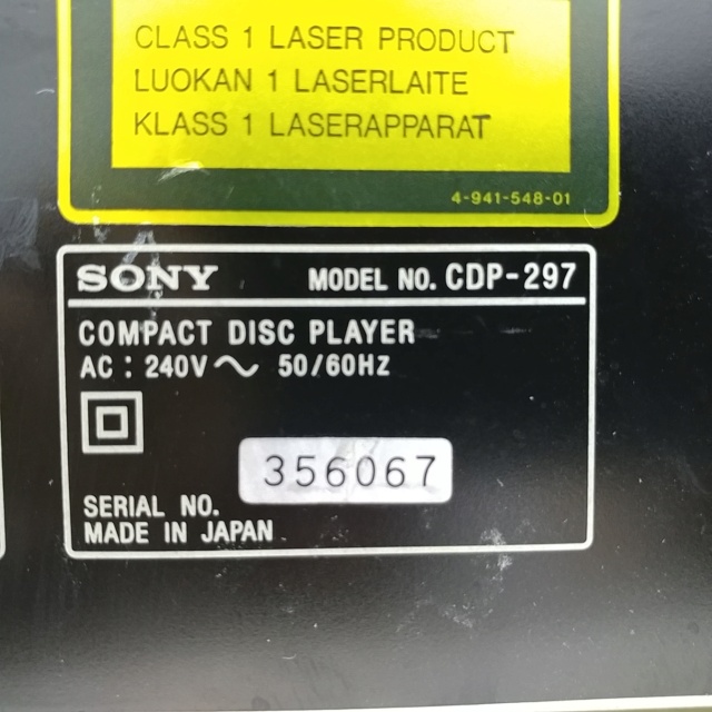 Sony CDP-297 CD player with remote 20200846