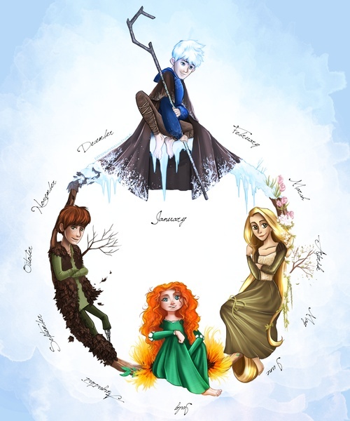 (Fan art) Merida, Rapunzel, Jack et Hiccup - The Big Four Tumblr14