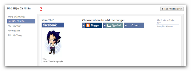 facebook - Tạo Huy Hiệu Facebook của riêng bạn. Ashamp11