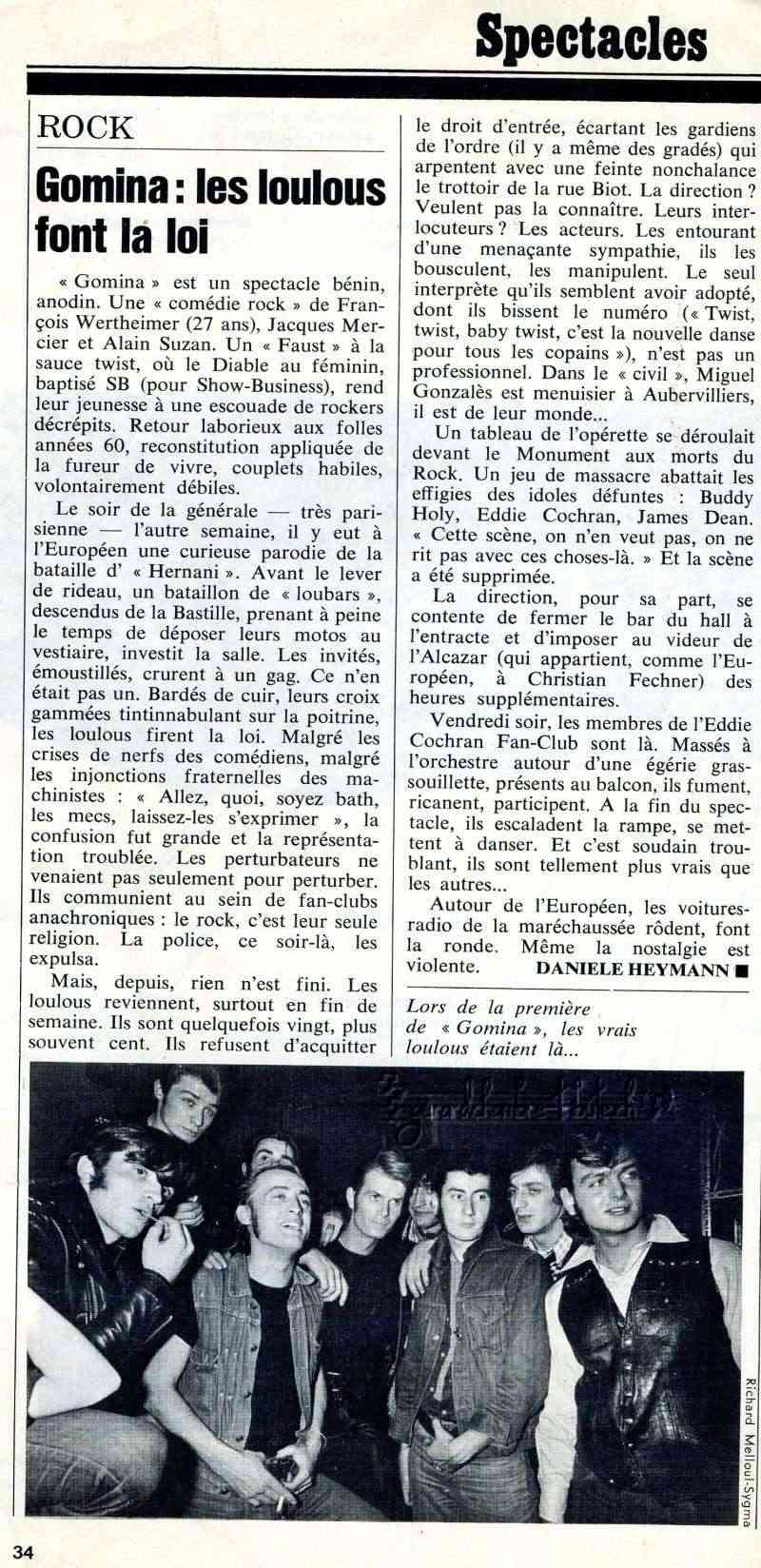 Gomina - le premier opera rock français - 1974 Articl13
