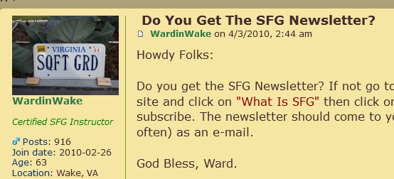 Do You Get The SFG Newsletter? 139210