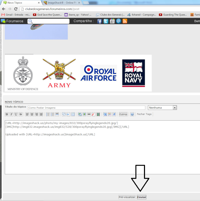 Como Postar Imagens no Fórum - Hospedando no Servidor Enviar10