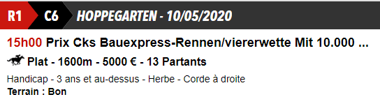 Challenge Planète Turf QUINTE+ du 10 MAI 1571