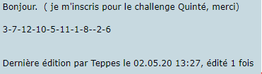 Challenge Planète Turf QUINTE+ du 2 MAI 221