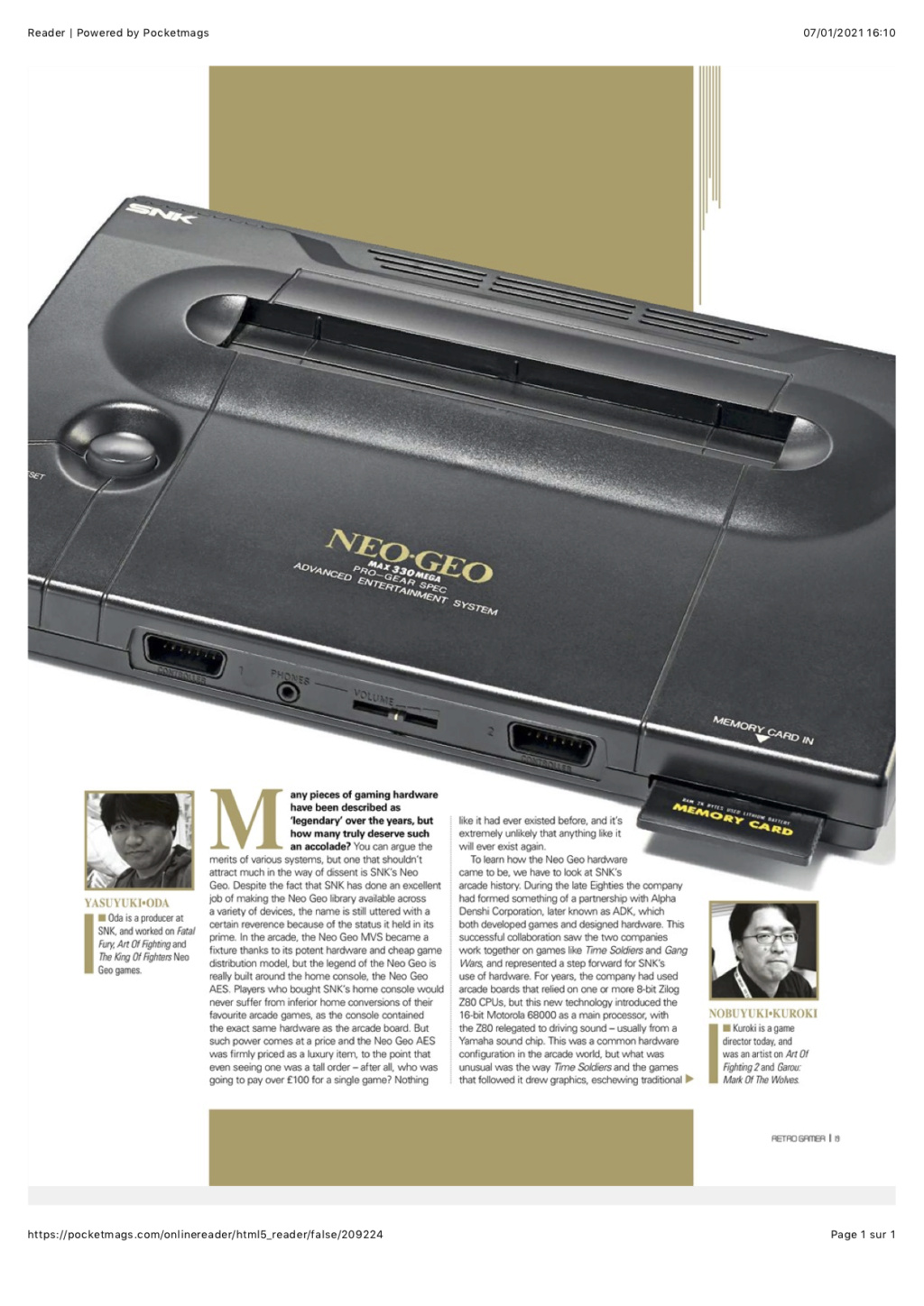 Dossier NEO GEO dans RETRO GAMER #215 0210