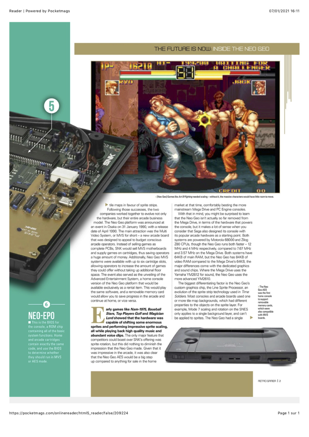 Dossier NEO GEO dans RETRO GAMER #215 0410
