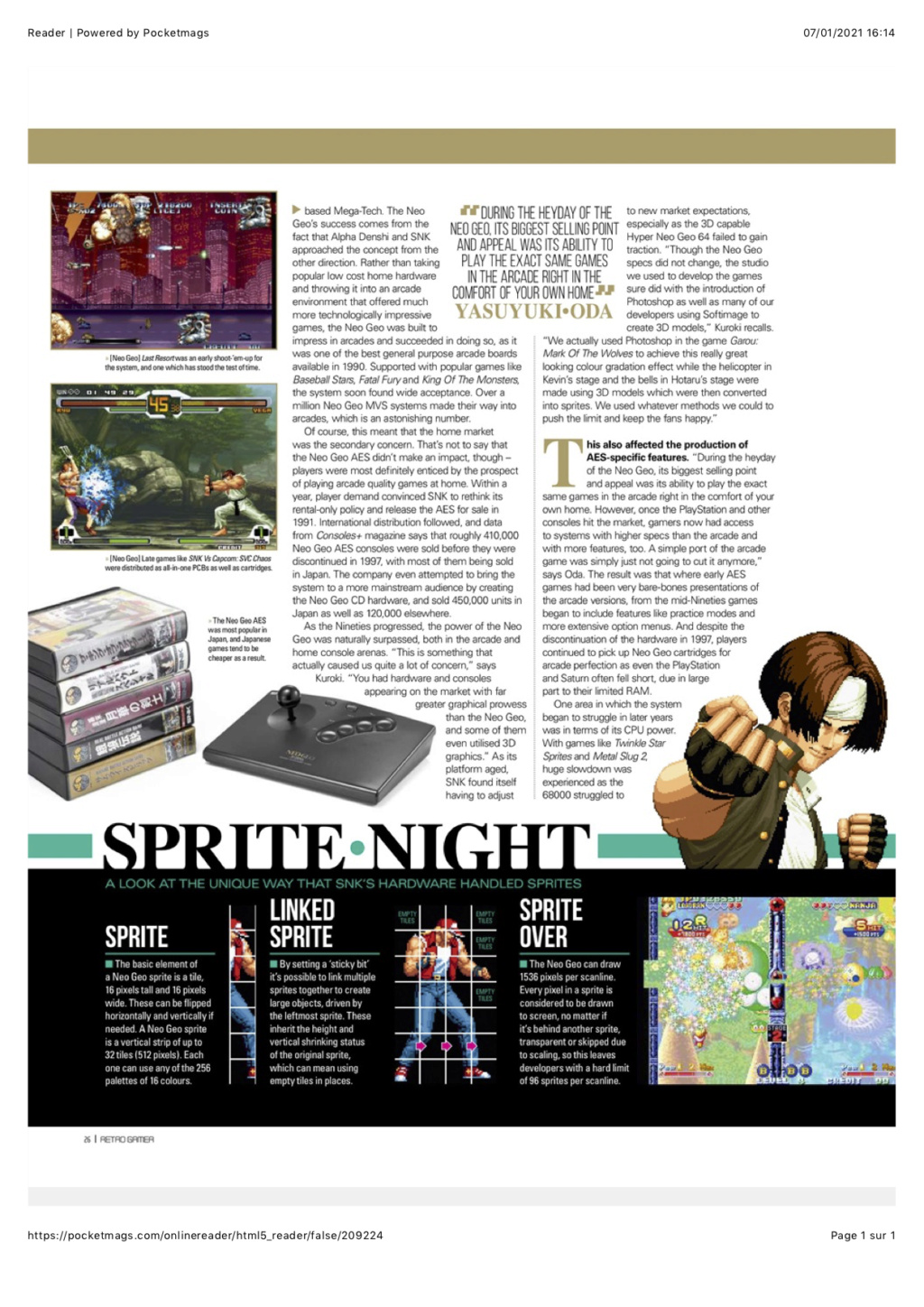 Dossier NEO GEO dans RETRO GAMER #215 0910