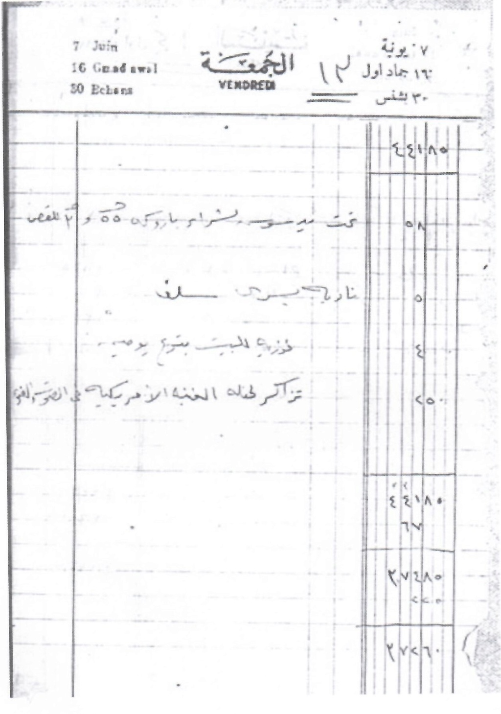 وثيقة مكتوبة : مجموعة أوراق بخط يد سعاد حسني بتواريخ مختلفة 11610