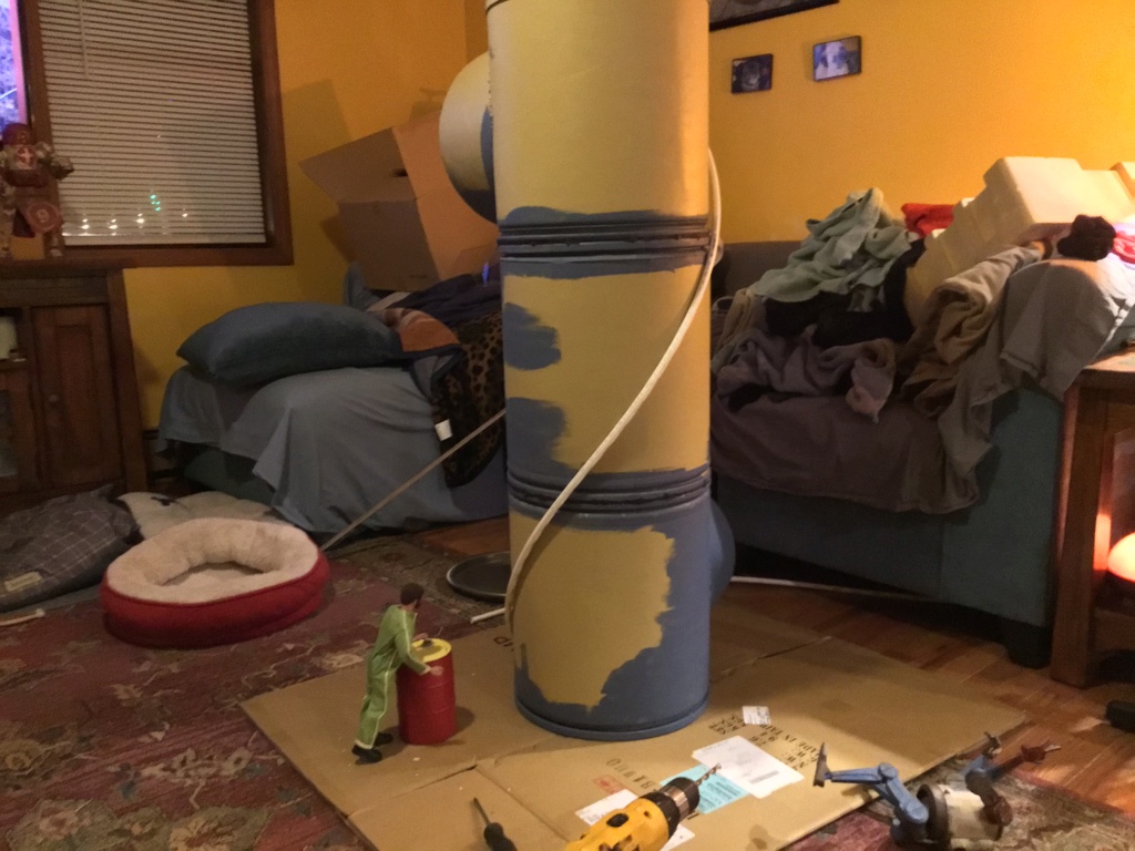 Cardboard tube action tower. 2014cd10