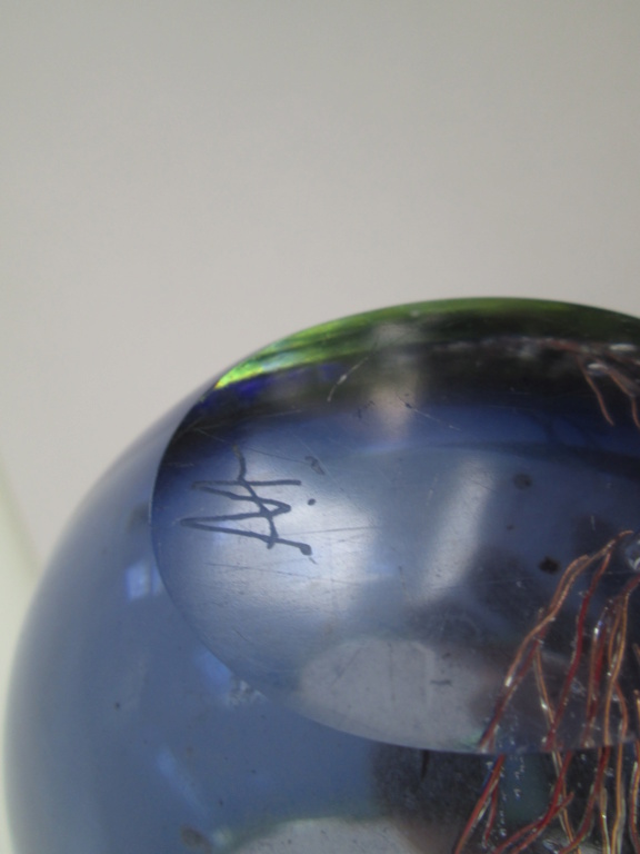 Art Studio Glass Vase Signed AA or M or W with a line crossed through Img_0111