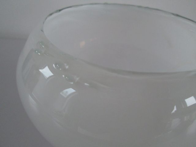 White Art Glass Bowl SIGNED AA OR M WITH LINE THROUGH IT?  Img_1011