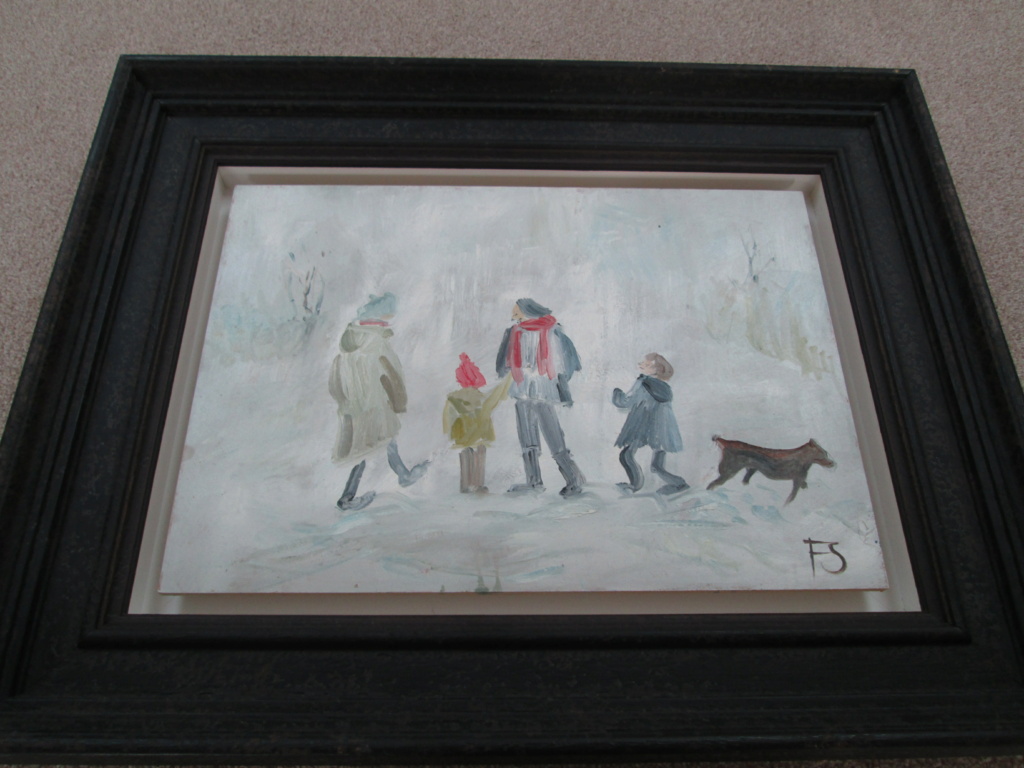 NAIVE STYLE OIL PAINTING FIGURES IN SNOW FS MONOGRAM F SMITH? Img_5220